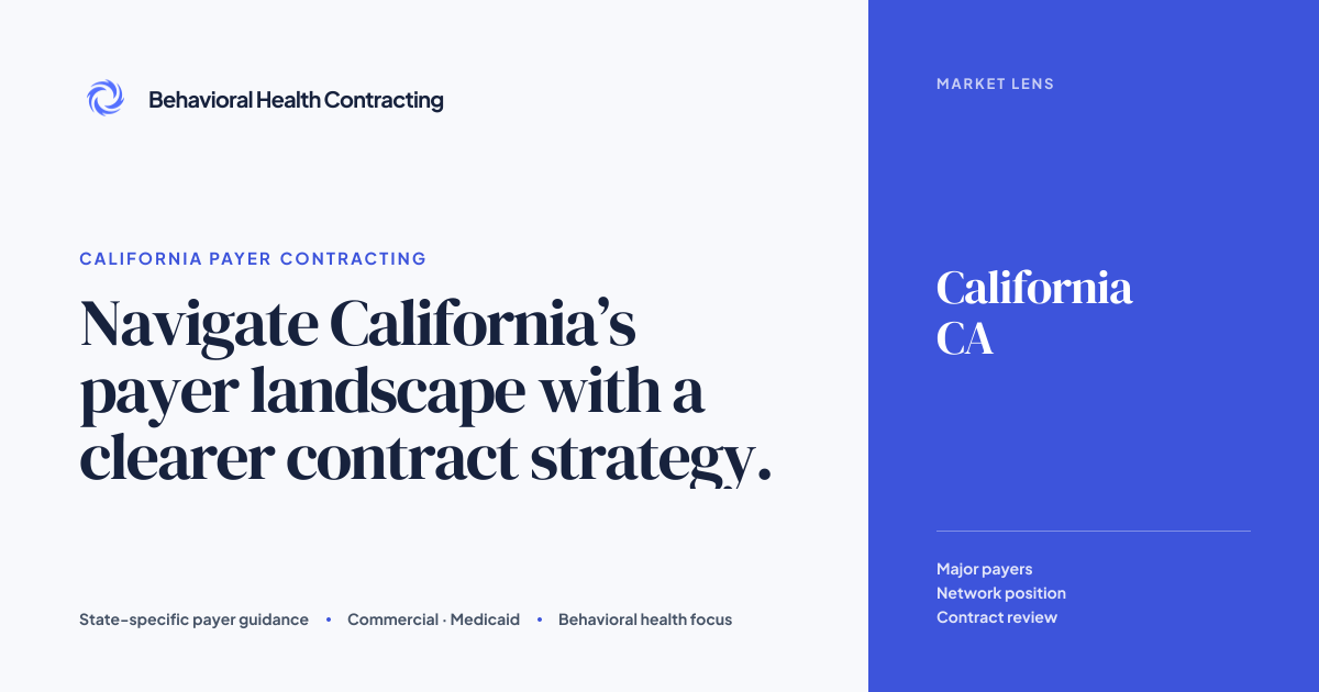 California Behavioral Health Insurance Contracting