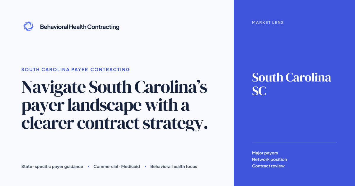 South Carolina Behavioral Health Insurance Contracting